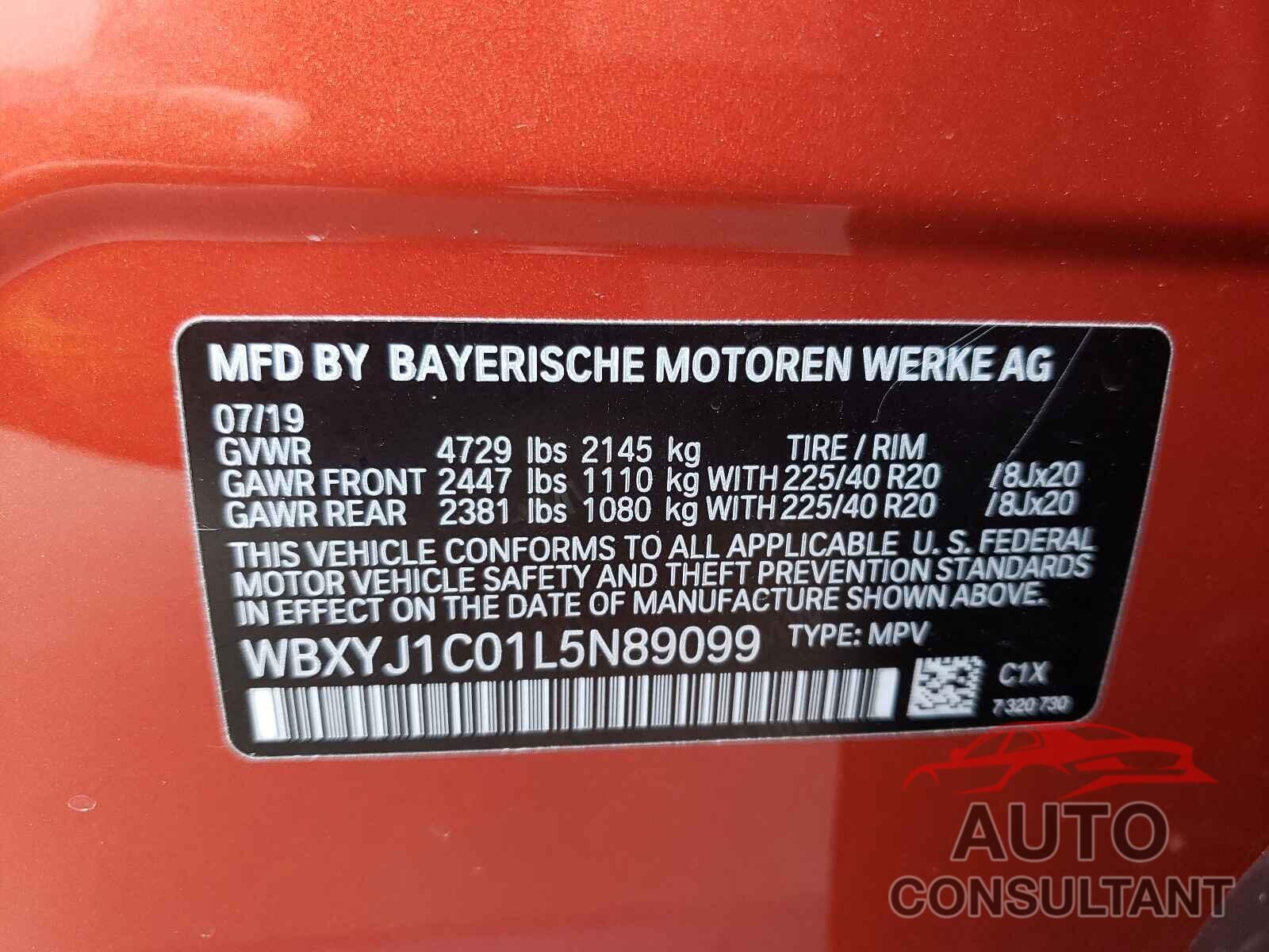BMW X2 2020 - WBXYJ1C01L5N89099