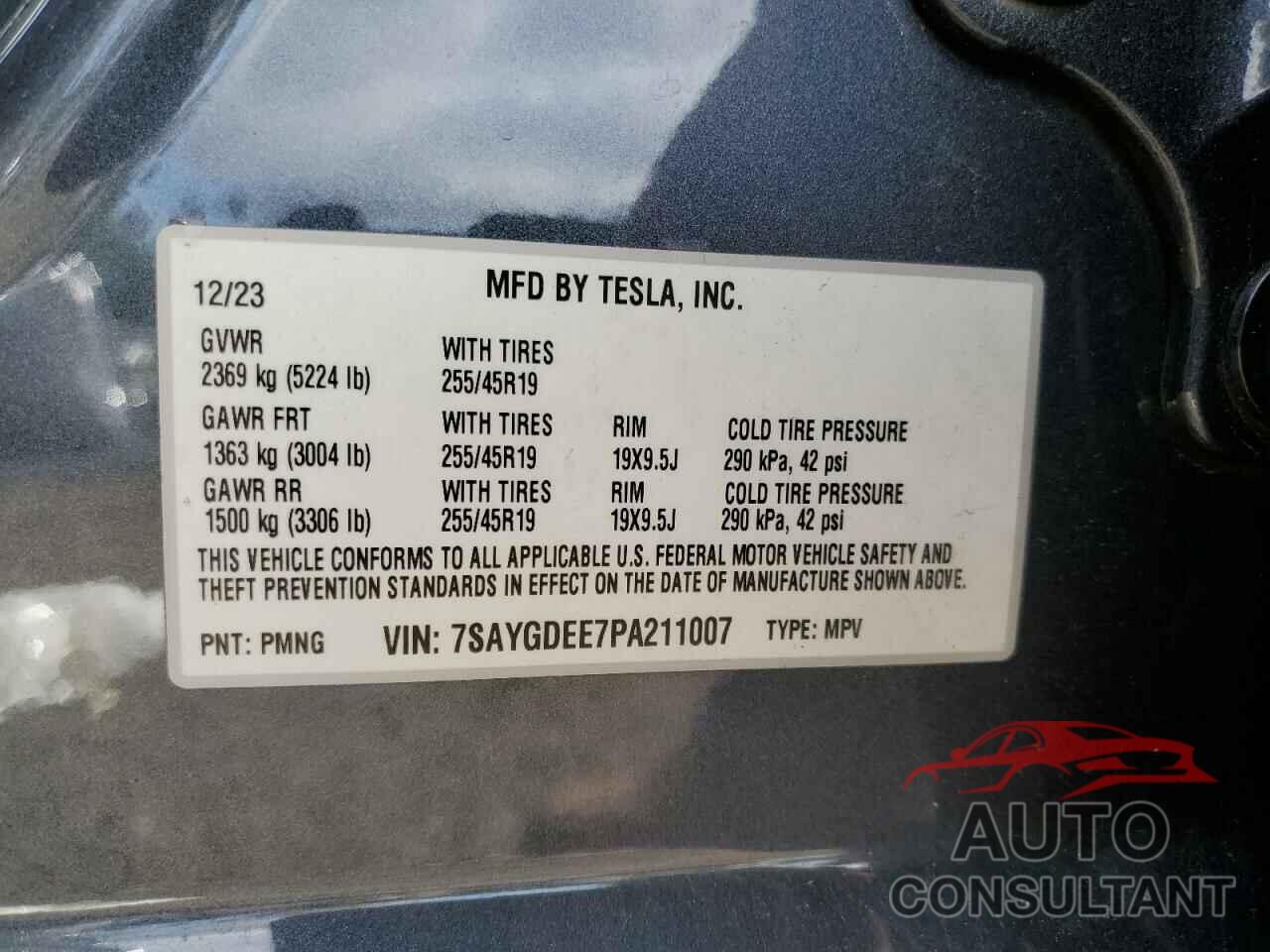 TESLA MODEL Y 2023 - 7SAYGDEE7PA211007