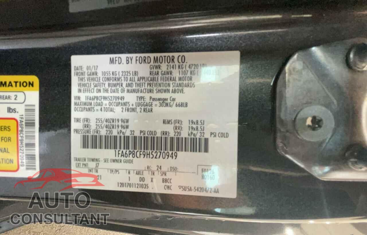 FORD MUSTANG 2017 - 1FA6P8CF9H5270949