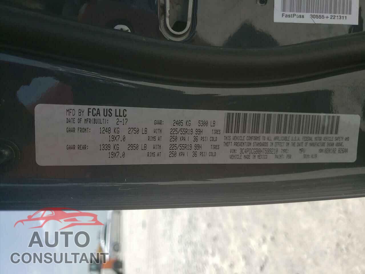 DODGE JOURNEY 2017 - 3C4PDCGB8HT599210