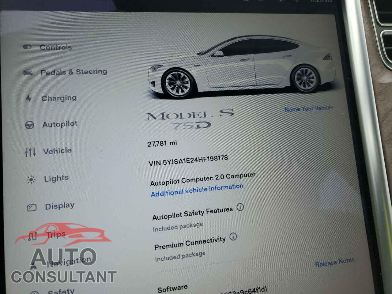 TESLA MODEL S 2017 - 5YJSA1E24HF198178