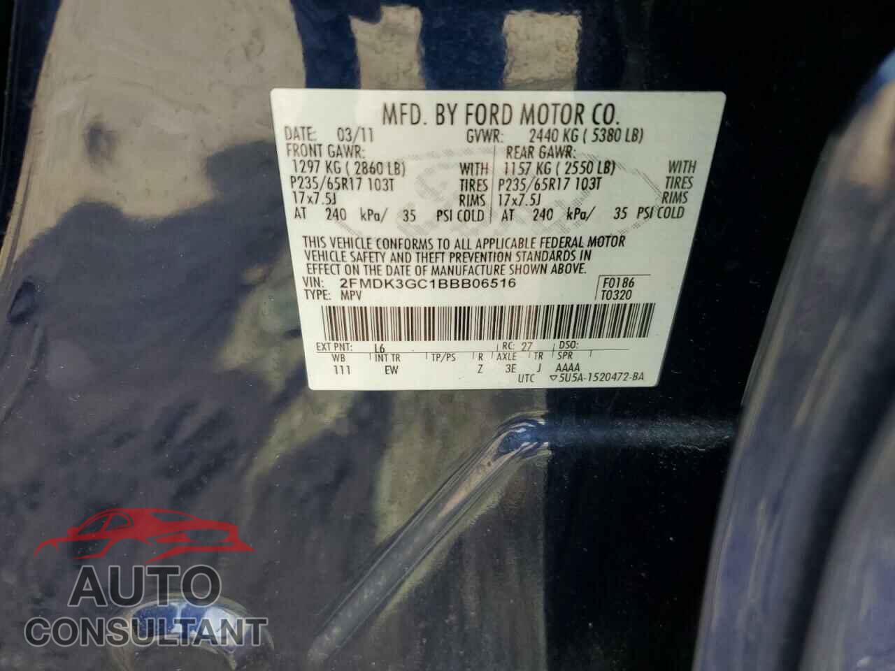 FORD EDGE 2011 - 2FMDK3GC1BBB06516