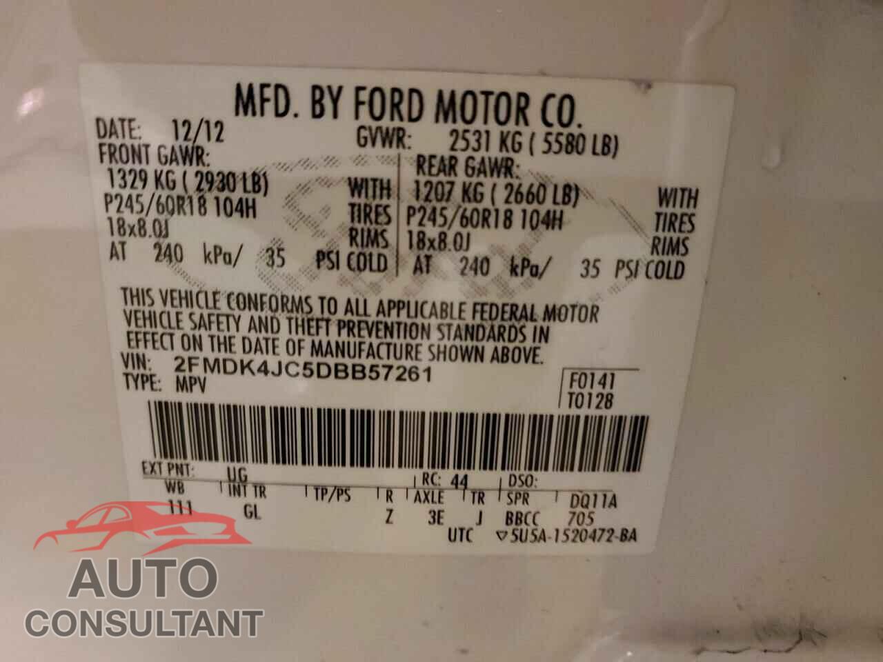 FORD EDGE 2013 - 2FMDK4JC5DBB57261