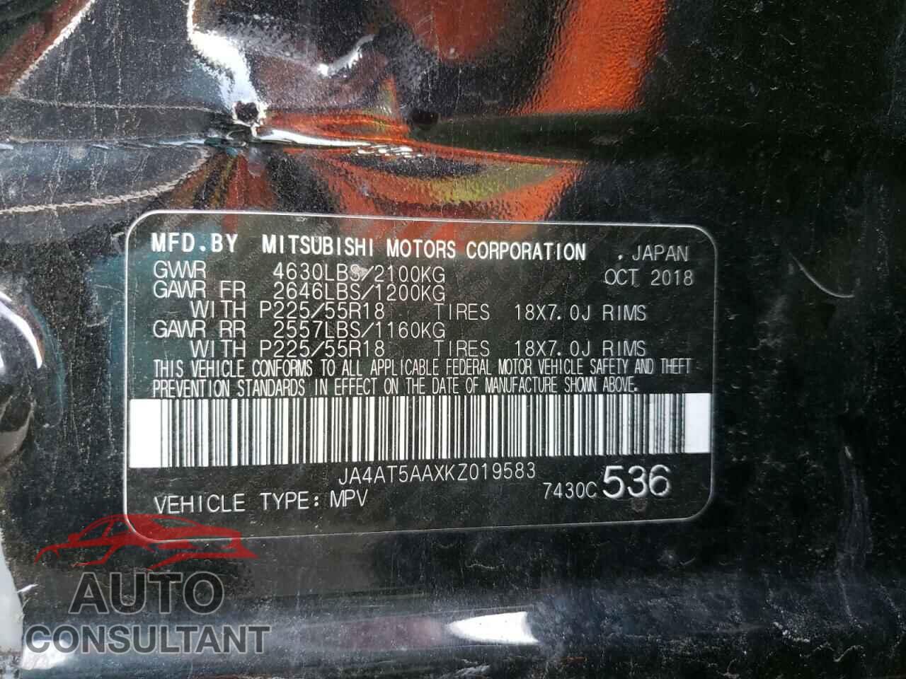MITSUBISHI ECLIPSE 2019 - JA4AT5AAXKZ019583