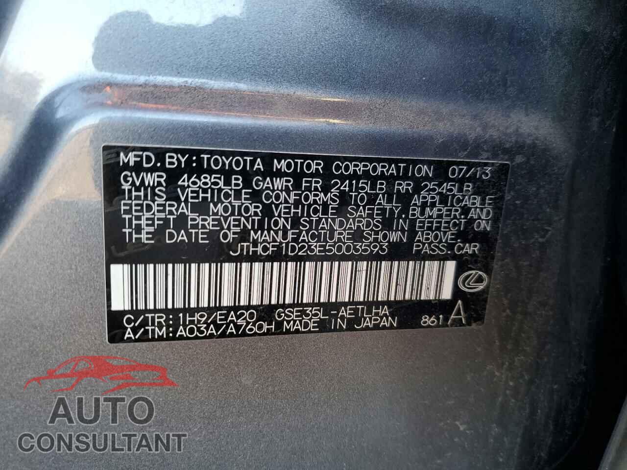 LEXUS IS 2014 - JTHCF1D23E5003593