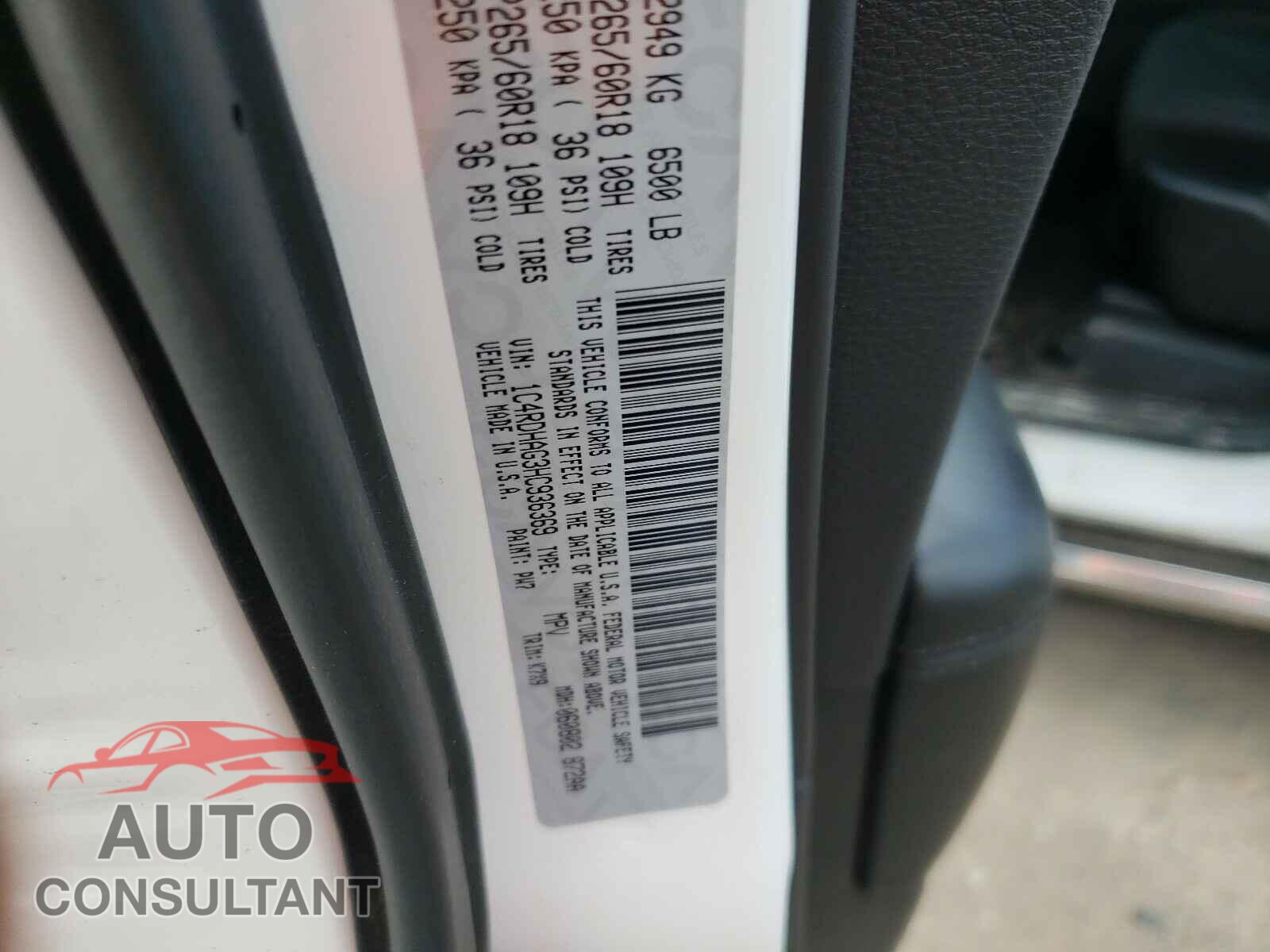 DODGE DURANGO 2017 - 1C4RDHAG3HC936369