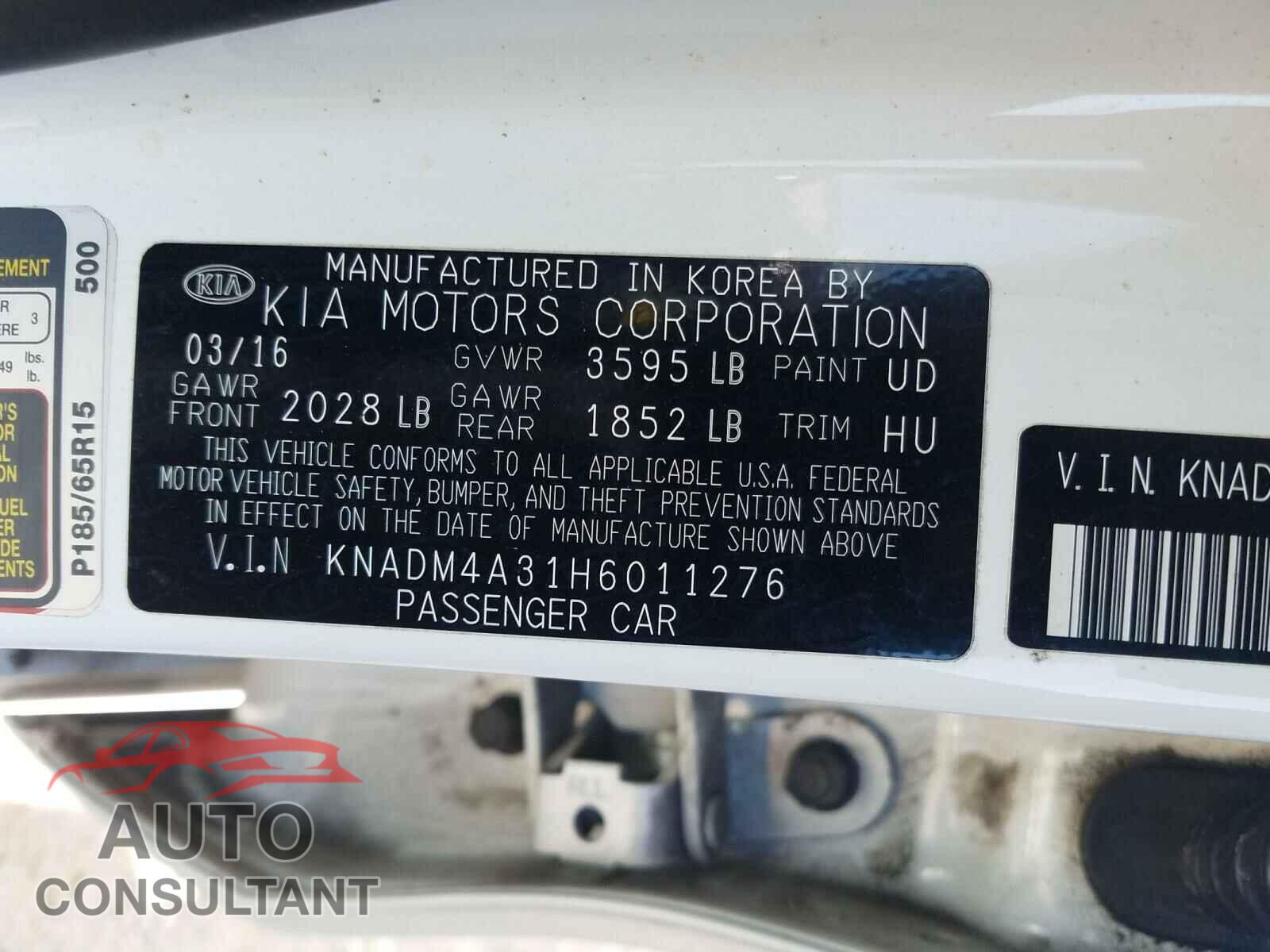 KIA RIO 2017 - KNADM4A31H6011276