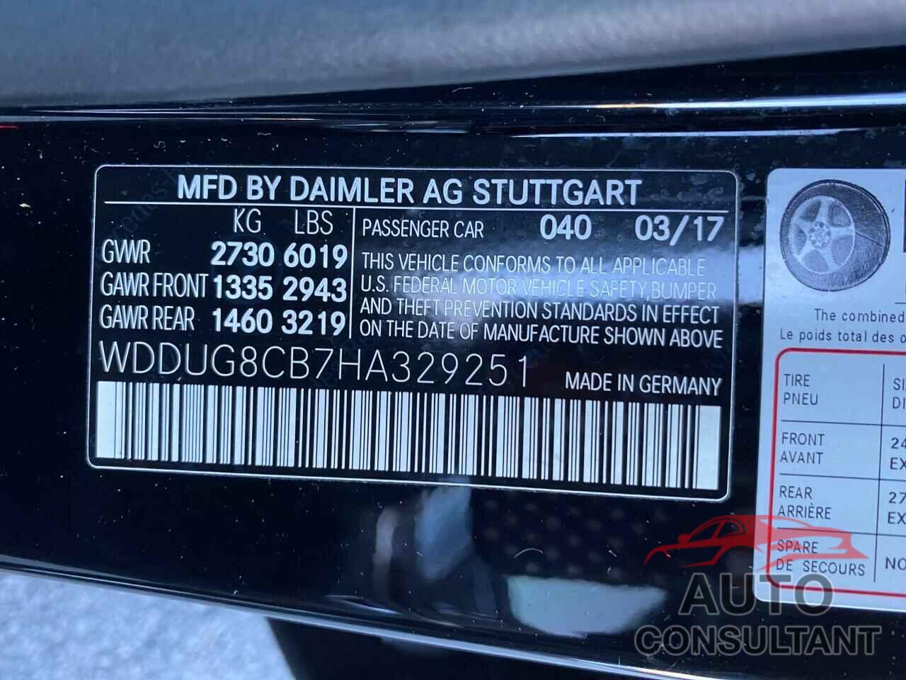 MERCEDES-BENZ S-CLASS 2017 - WDDUG8CB7HA329251