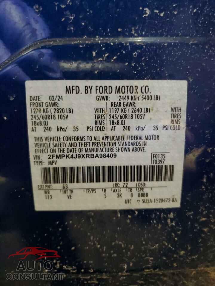 FORD EDGE 2024 - 2FMPK4J9XRBA98409