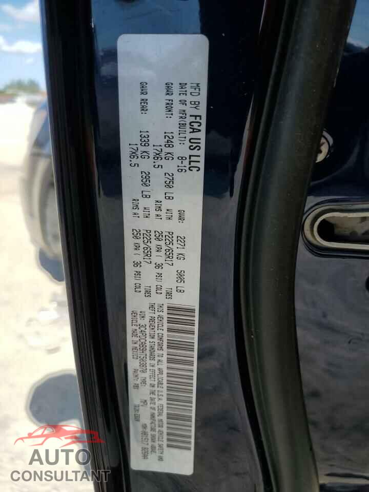 DODGE JOURNEY 2017 - 3C4PDCAB9HT503870