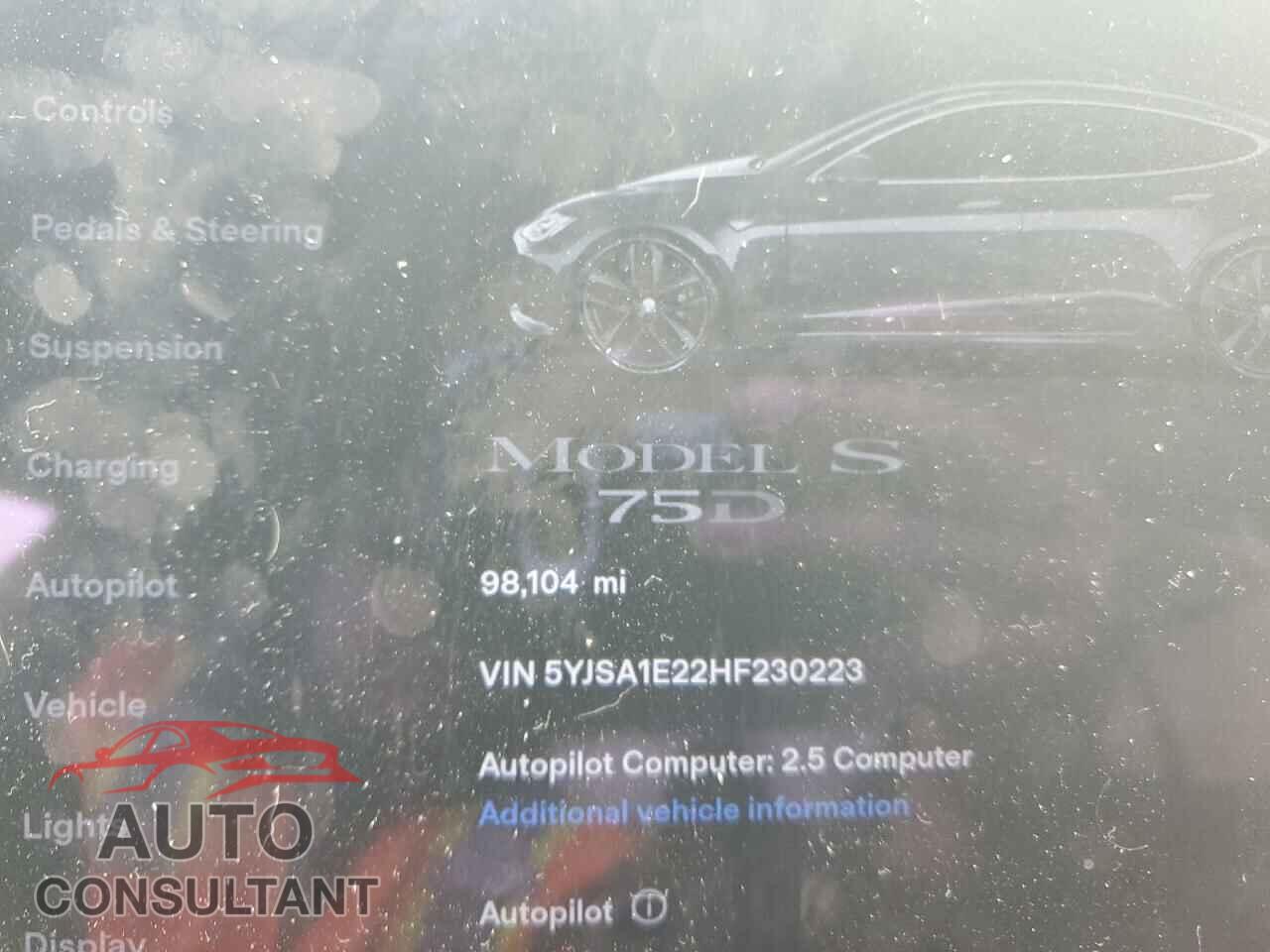 TESLA MODEL S 2017 - 5YJSA1E22HF230223