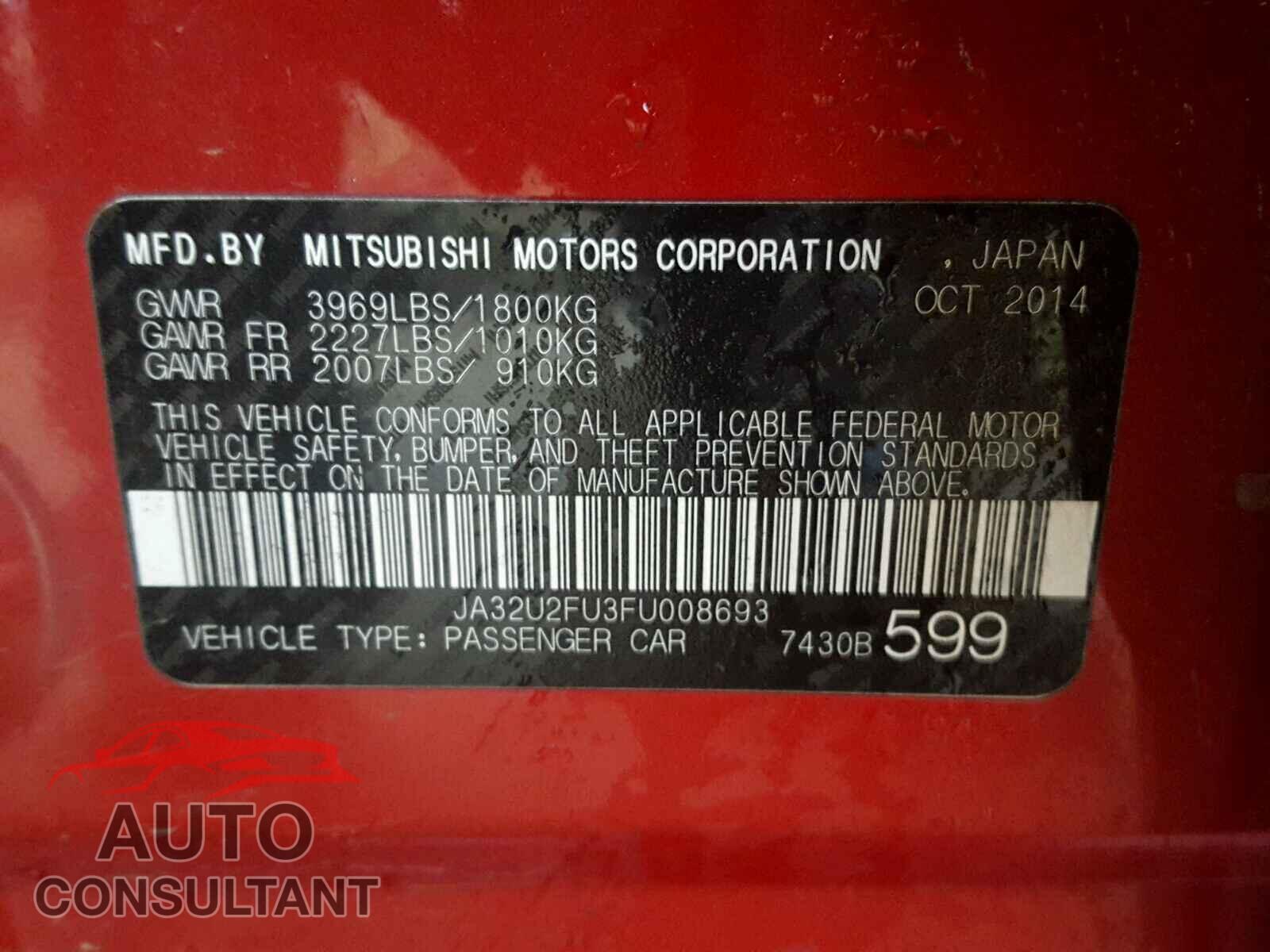 MITSUBISHI LANCER 2015 - JA32U2FU3FU008693