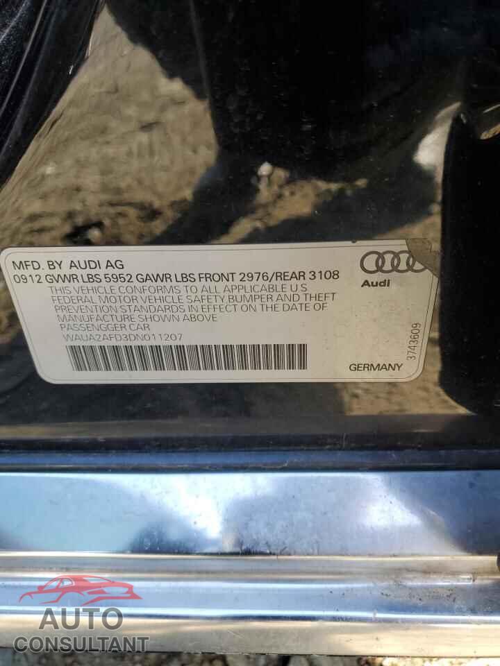 AUDI A8 2013 - WAUA2AFD3DN011207
