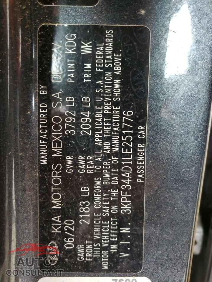 KIA FORTE 2020 - 3KPF34AD1LE251776