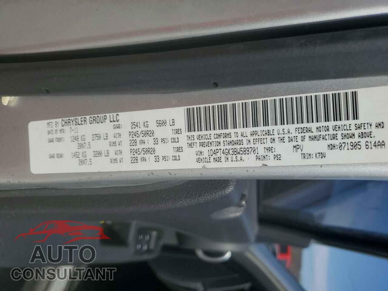 DODGE NITRO 2011 - 1D4PT4GK3BW589701