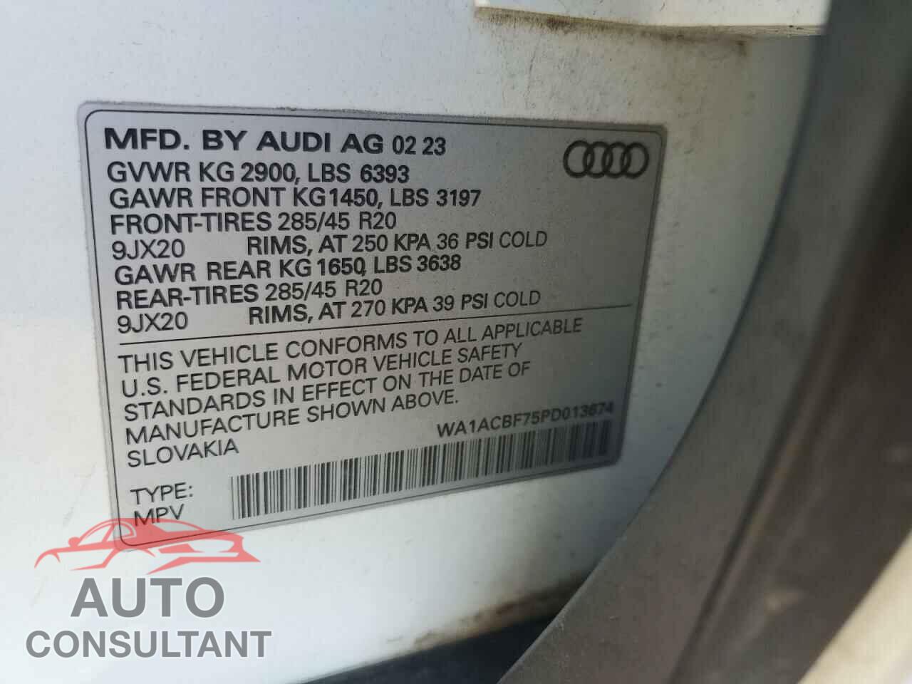 AUDI Q7 2023 - WA1ACBF75PD013674