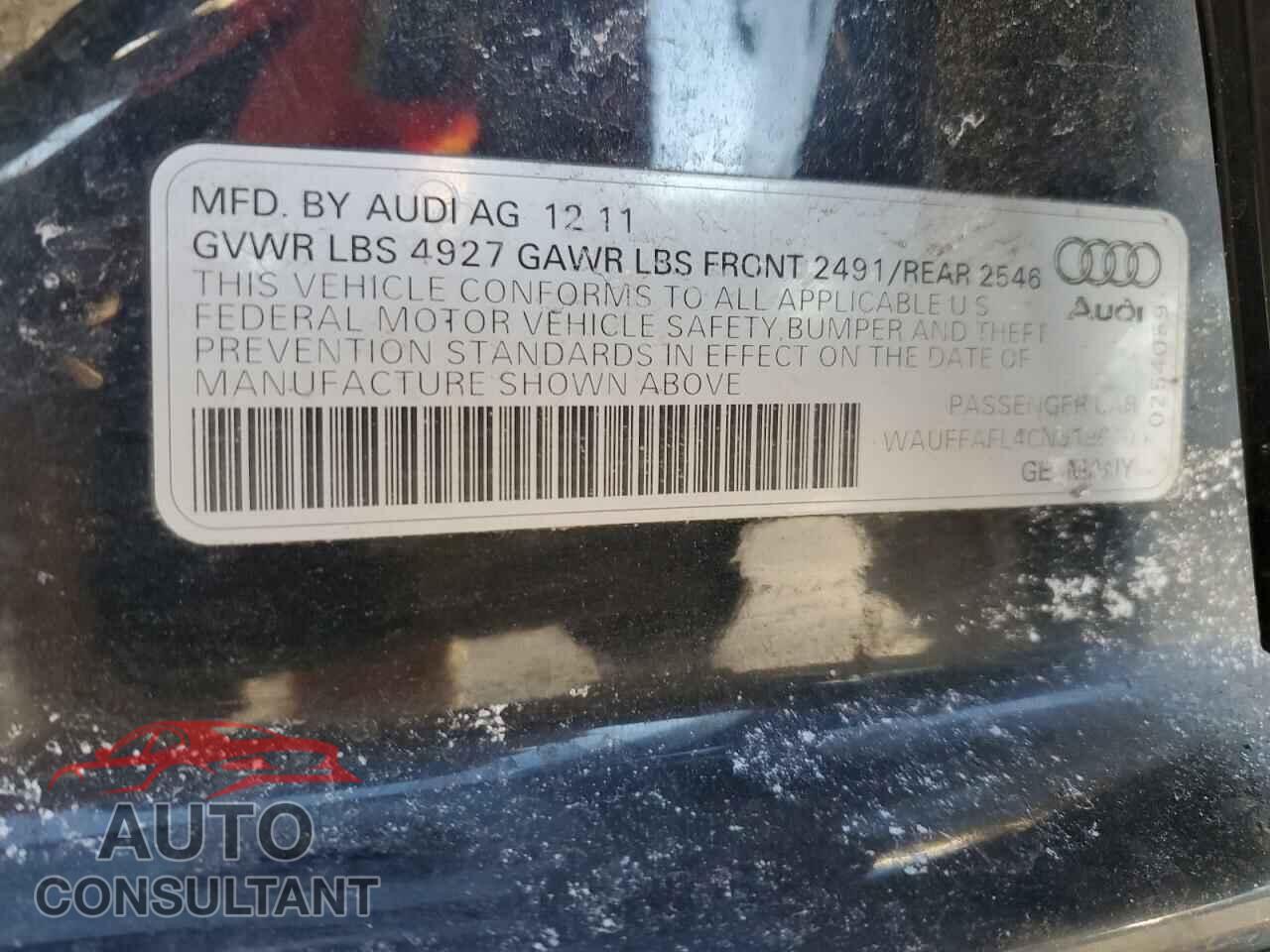 AUDI A4 2012 - WAUFFAFL4CN019610