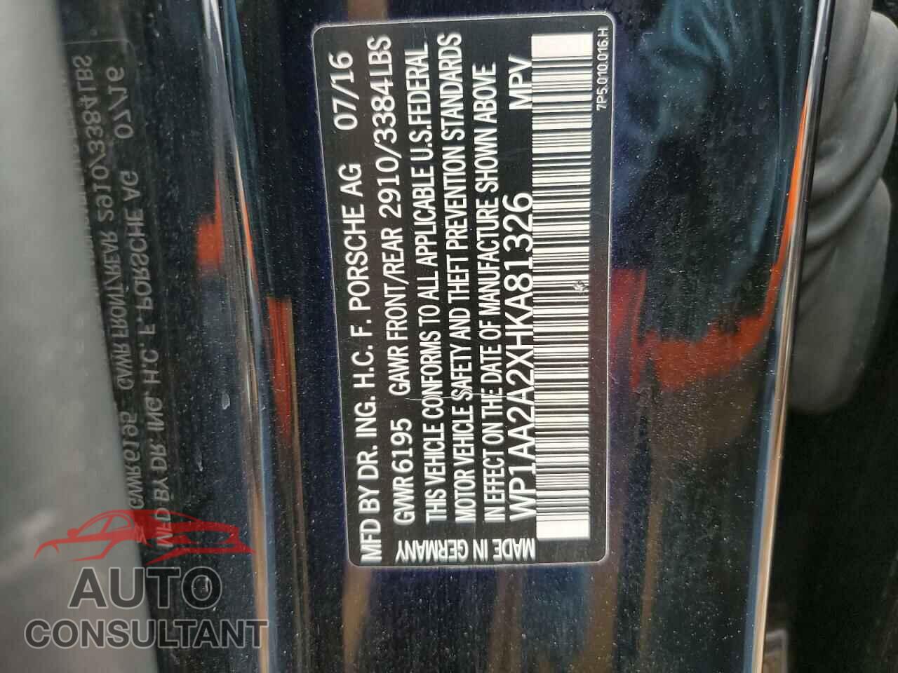PORSCHE CAYENNE 2017 - WP1AA2A2XHKA81326