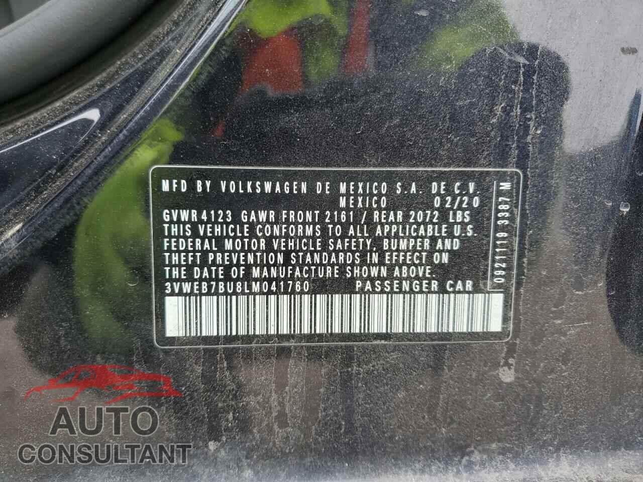 VOLKSWAGEN JETTA 2020 - 3VWEB7BU8LM041760