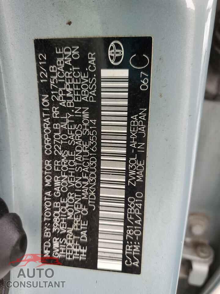 TOYOTA PRIUS 2013 - JTDKN3DU3D1635514