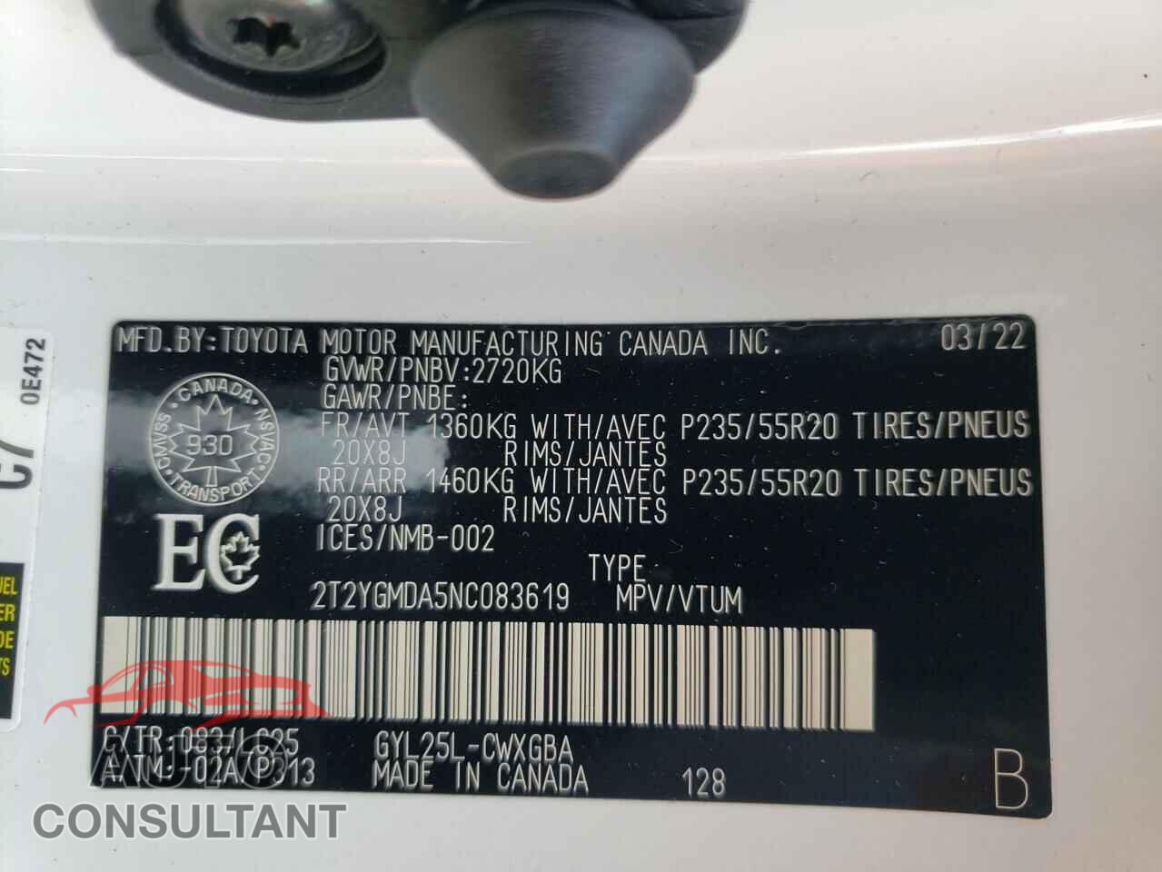 LEXUS RX450 2022 - 2T2YGMDA5NC083619