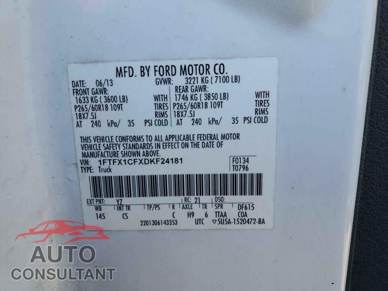 FORD F-150 2013 - 1FTFX1CFXDKF24181