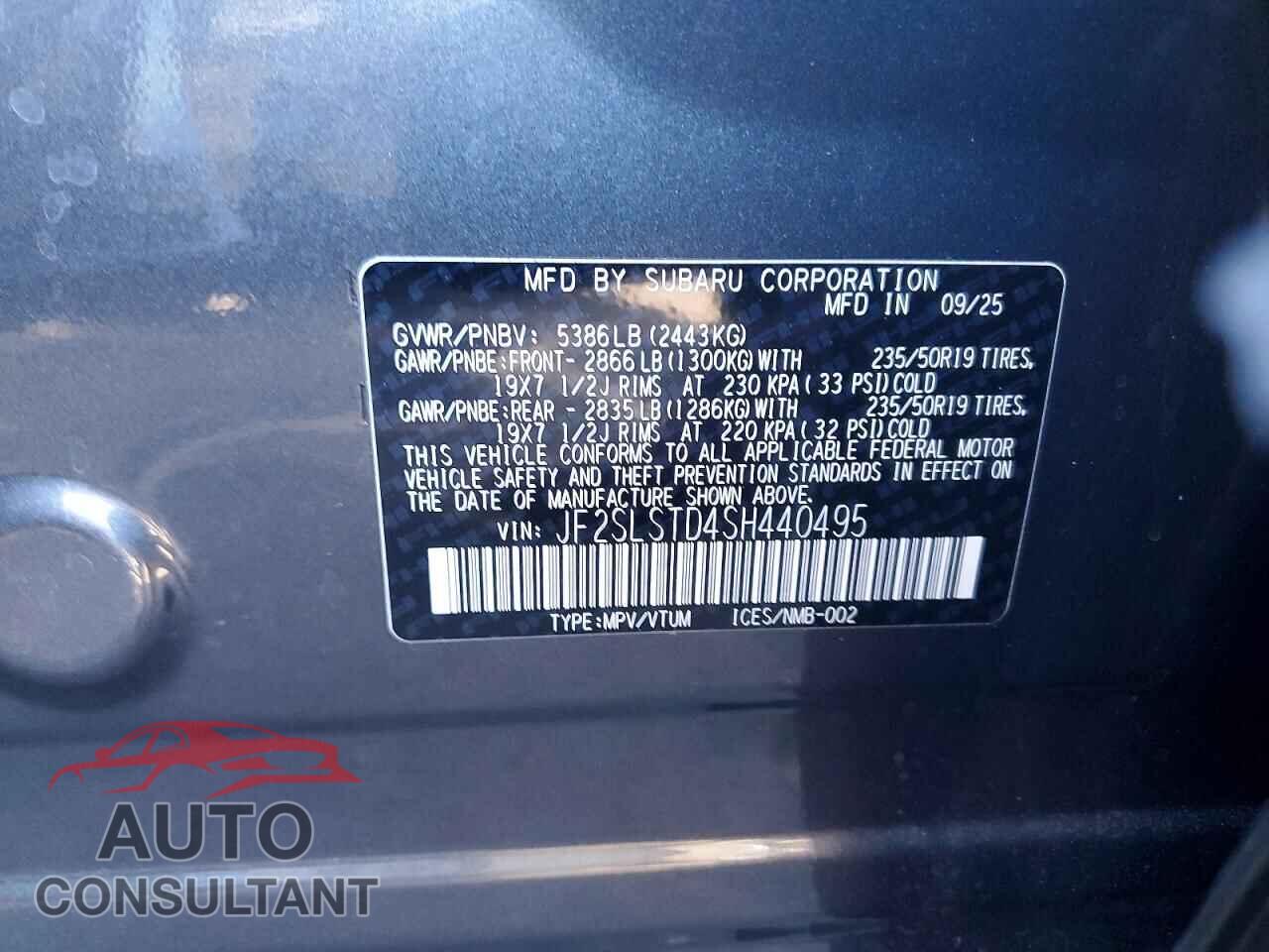 SUBARU FORESTER 2025 - JF2SLSTD4SH440495