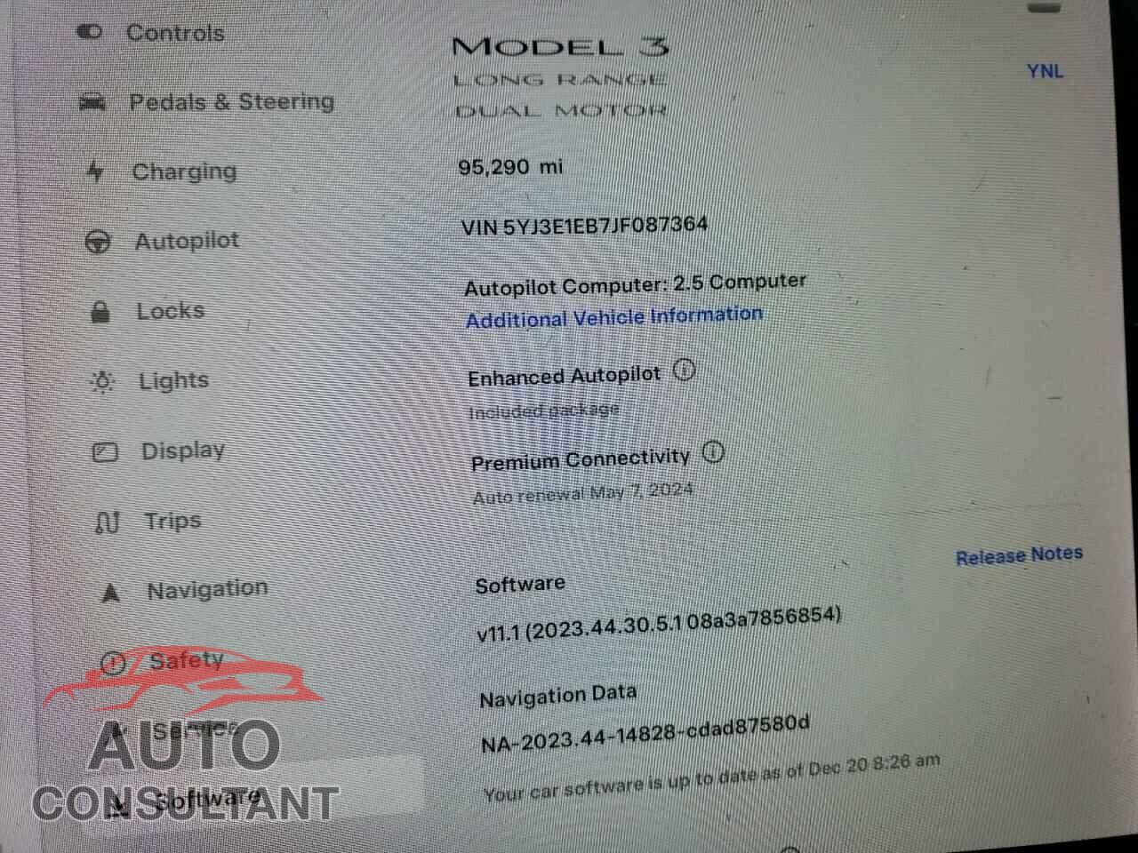 TESLA MODEL 3 2018 - 5YJ3E1EB7JF087364