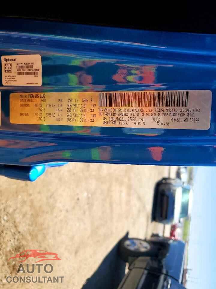 JEEP GLADIATOR 2020 - 1C6HJTAG2LL187622