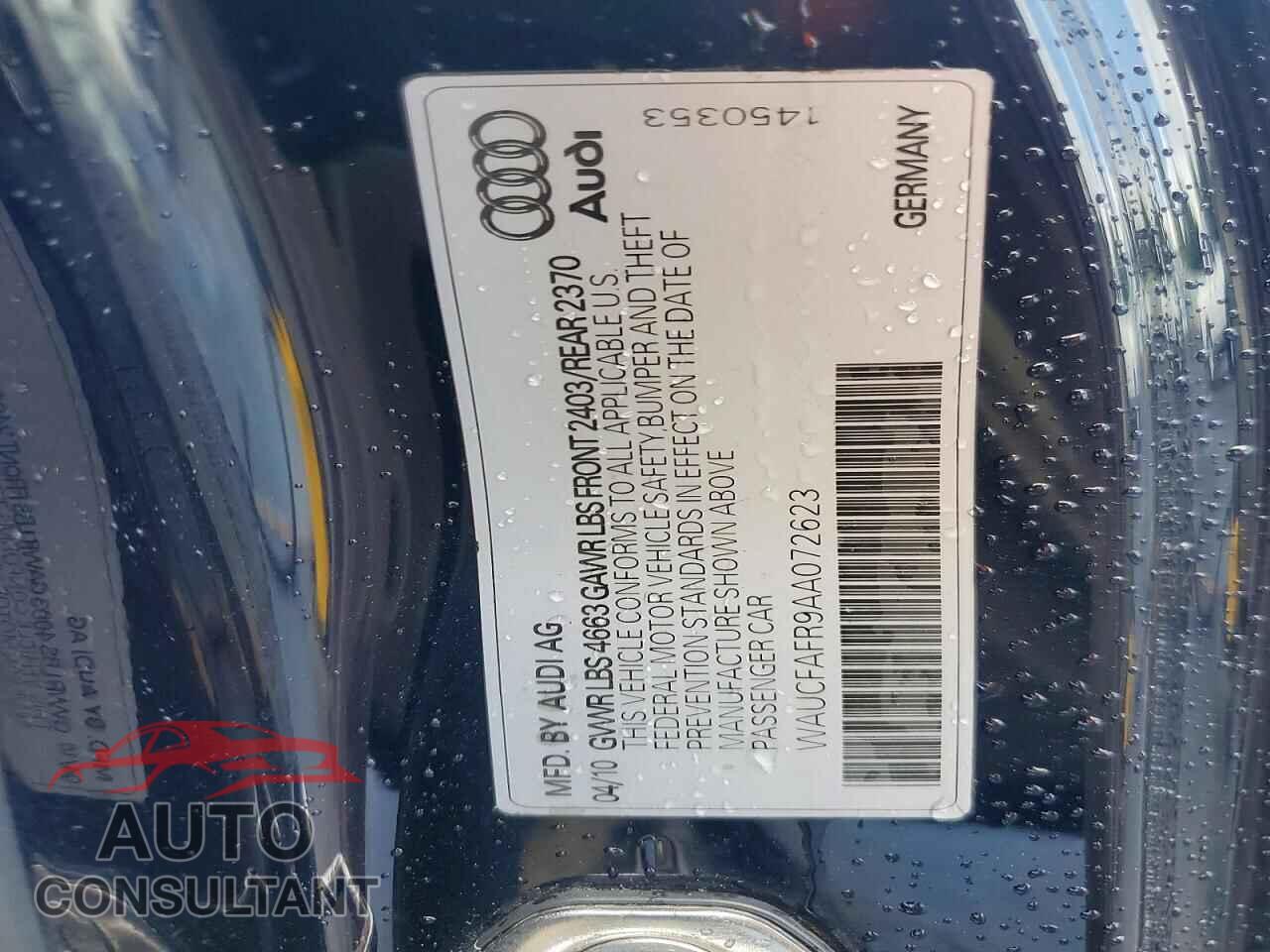 AUDI A5 2010 - WAUCFAFR9AA072623