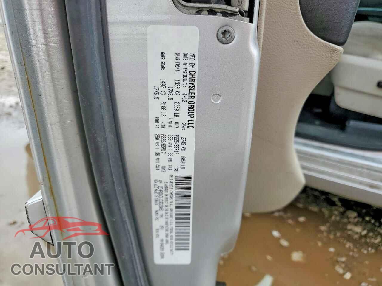 DODGE CARAVAN 2012 - 2C4RDGCG1CR328051