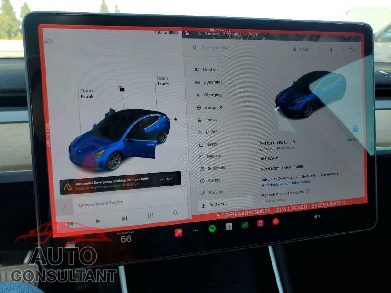 TESLA MODEL 3 2017 - 5YJ3E1EA4HF003065