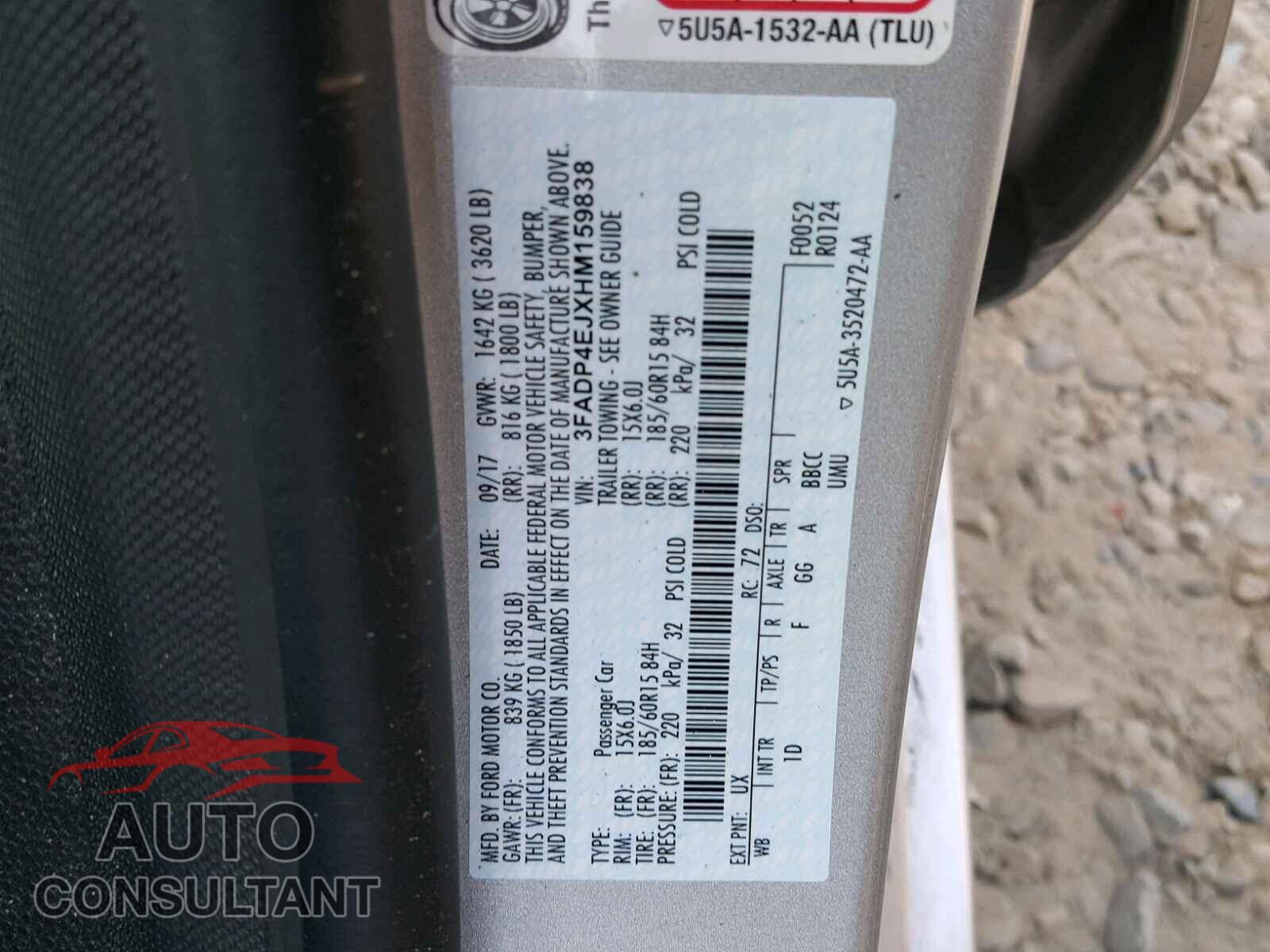 FORD FIESTA SE 2017 - 3FADP4EJXHM159838