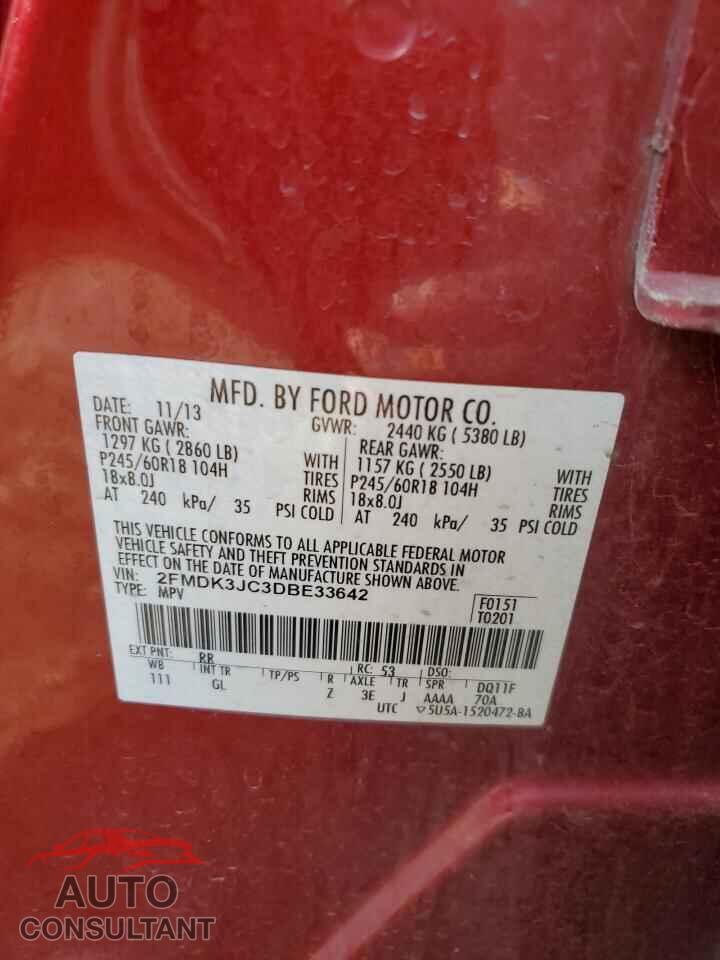 FORD EDGE 2013 - 2FMDK3JC3DBE33642