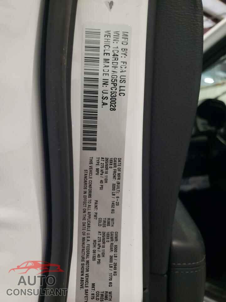 DODGE DURANGO 2023 - 1C4RDHAG5PC630028