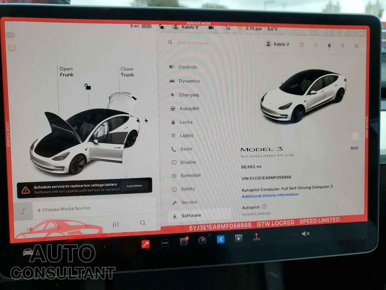 TESLA MODEL 3 2021 - 5YJ3E1EA6MF058868