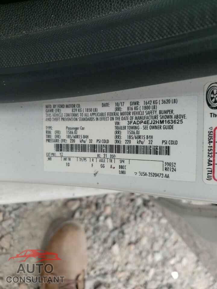 FORD FIESTA 2017 - 3FADP4EJ2HM163625