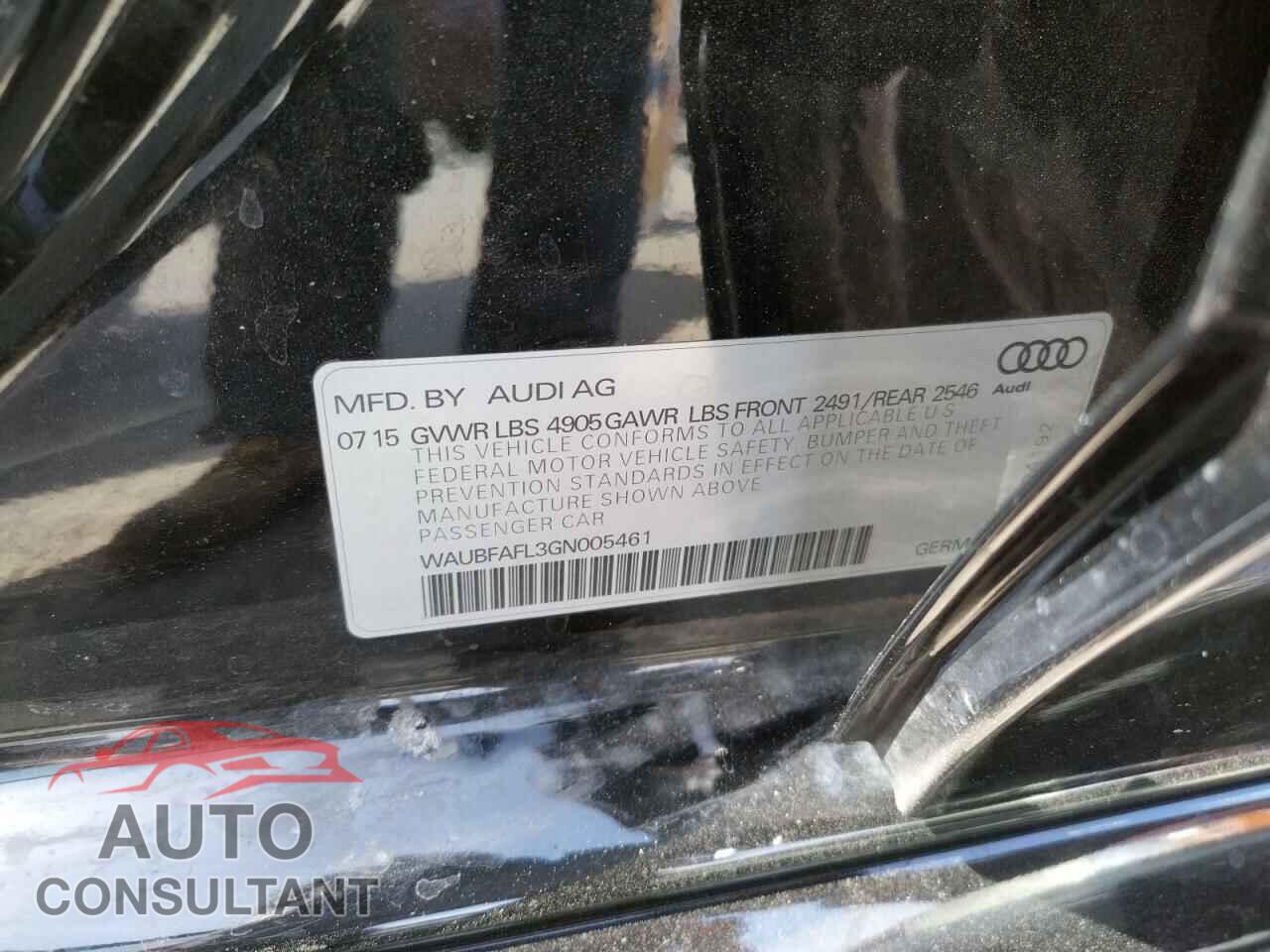 AUDI A4 2016 - WAUBFAFL3GN005461