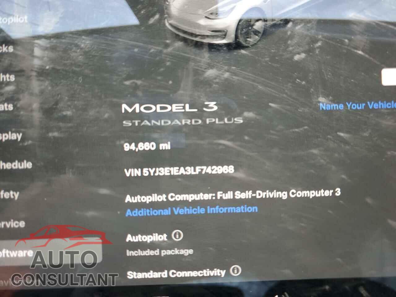 TESLA MODEL 3 2020 - 5YJ3E1EA3LF742968