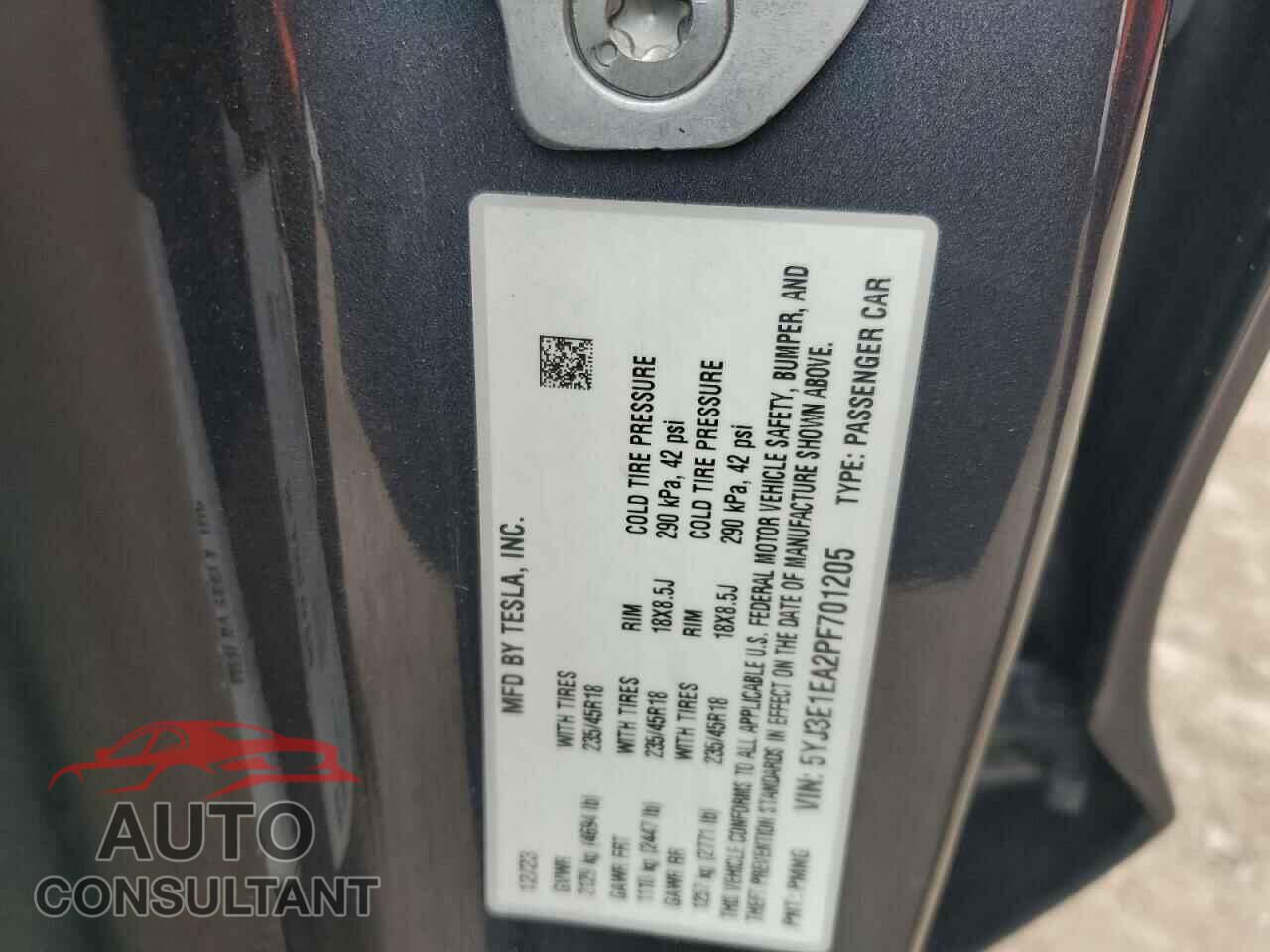 TESLA MODEL 3 2023 - 5YJ3E1EA2PF701205