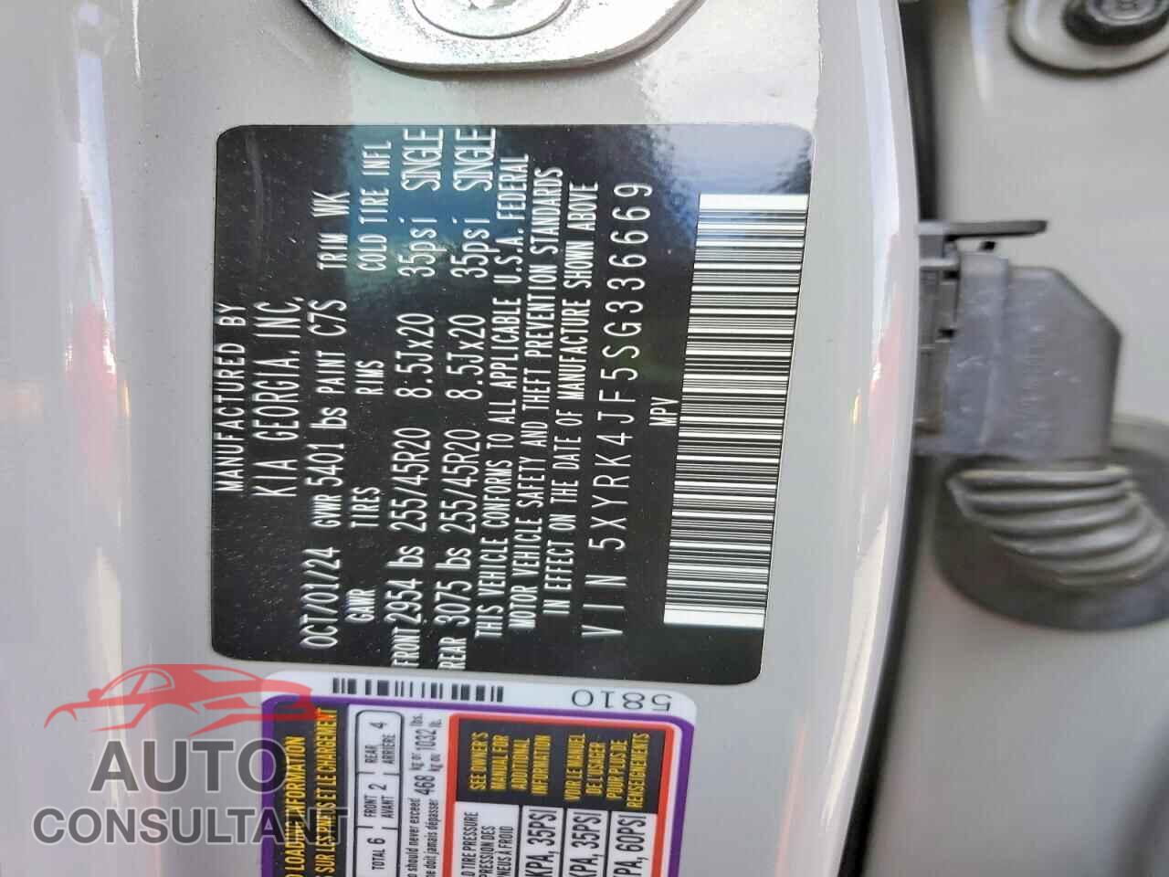 KIA SORENTO 2025 - 5XYRK4JF5SG336669