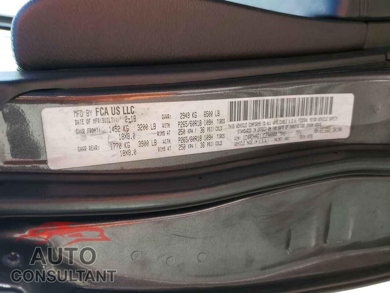 DODGE DURANGO 2018 - 1C4RDHAG1JC290044