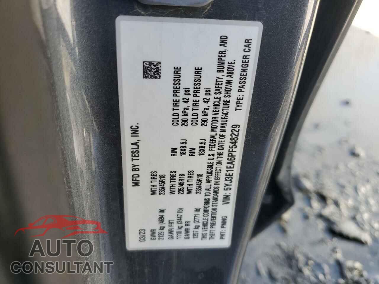 TESLA MODEL 3 2023 - 5YJ3E1EA6PF548229