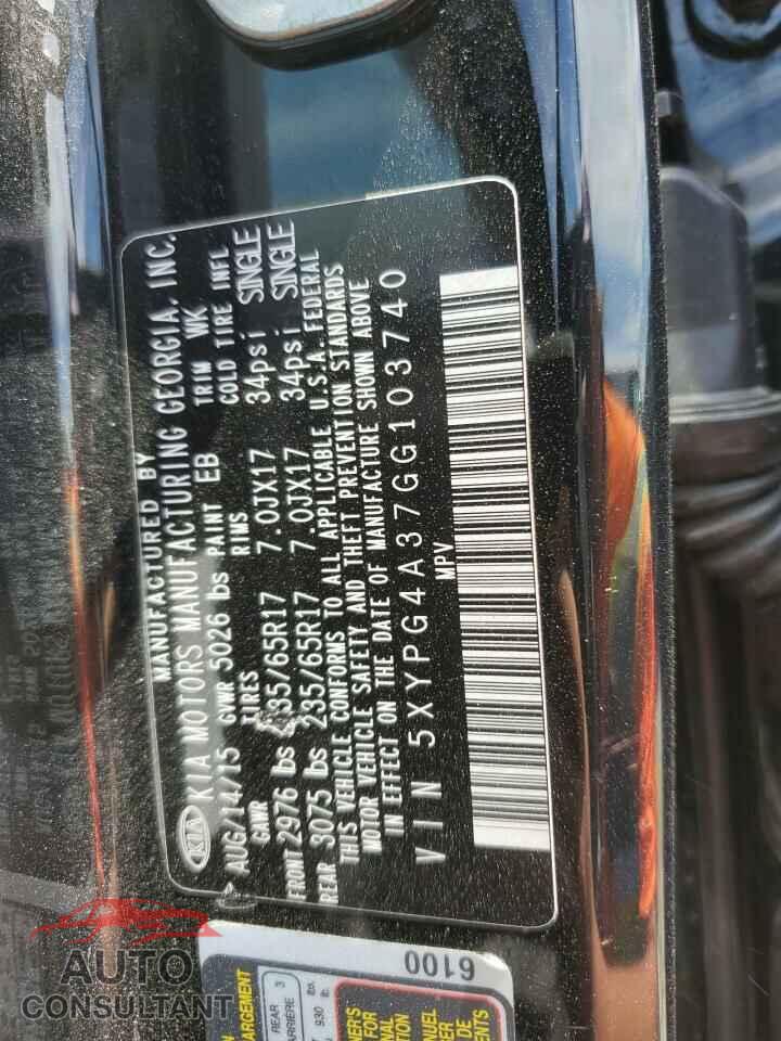 KIA SORENTO 2016 - 5XYPG4A37GG103740