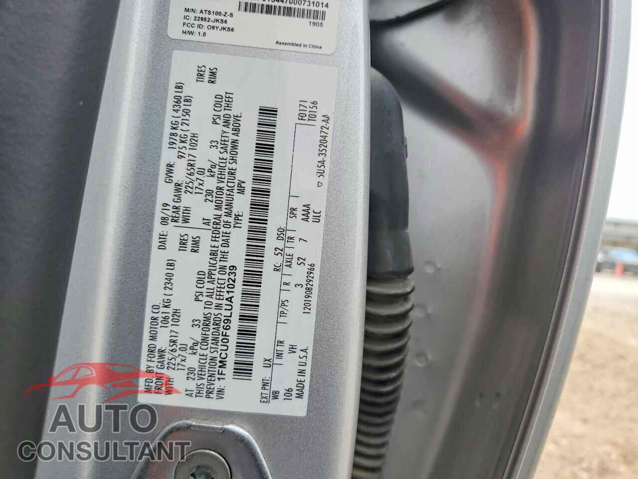 FORD ESCAPE 2020 - 1FMCU0F69LUA10239