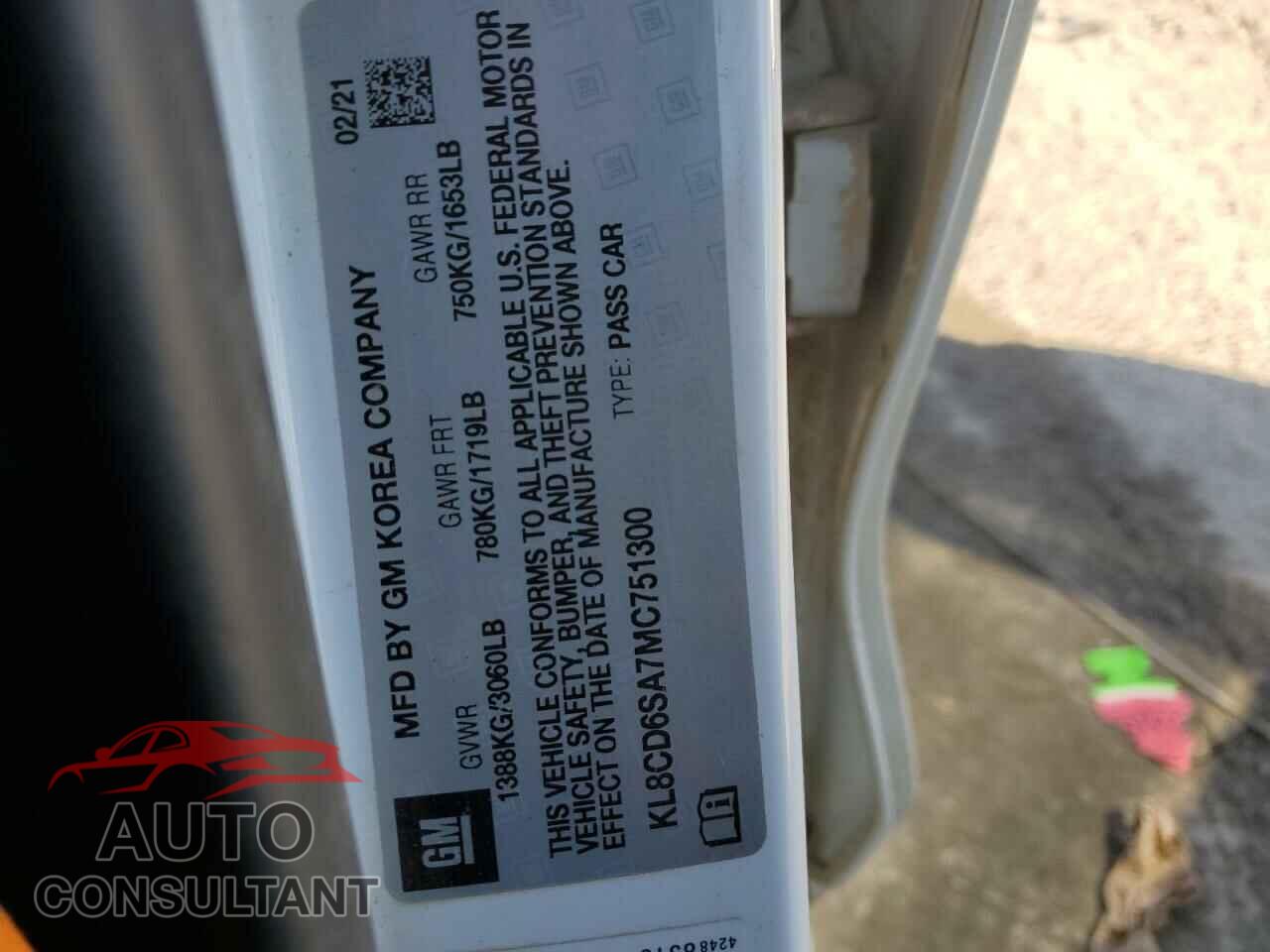 CHEVROLET SPARK 2021 - KL8CD6SA7MC751300
