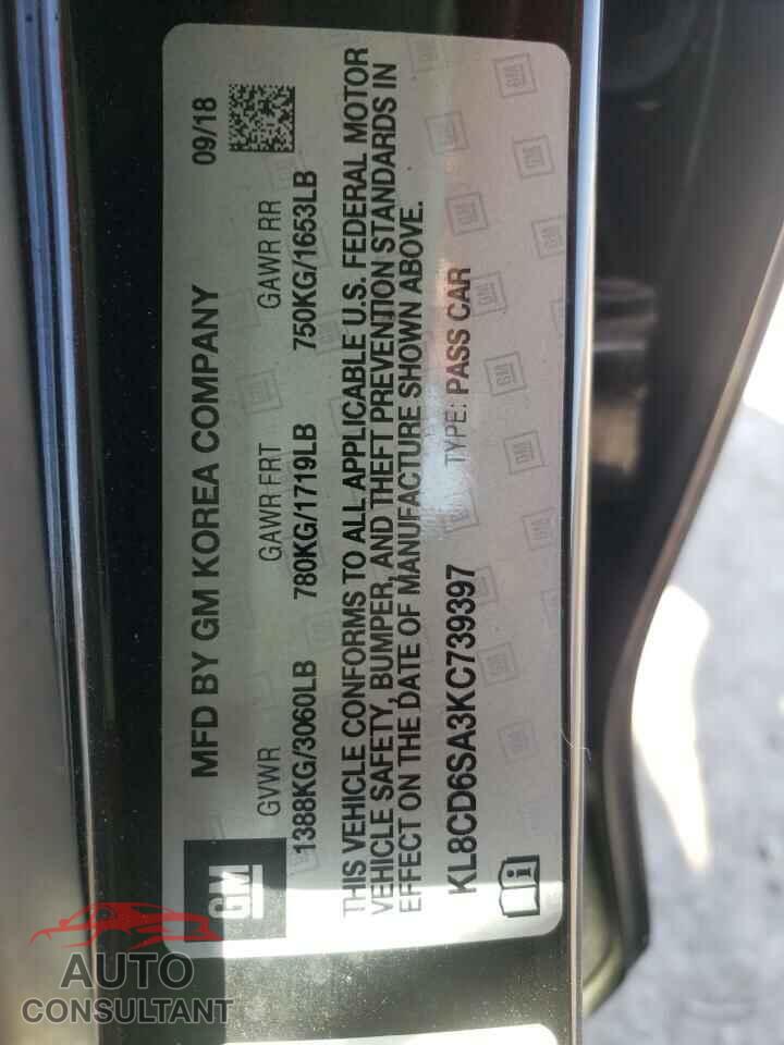 CHEVROLET SPARK 2019 - KL8CD6SA3KC739397