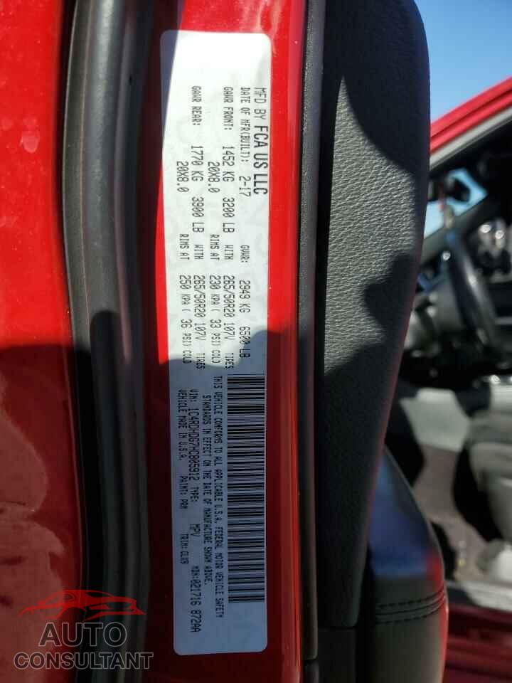 DODGE DURANGO 2017 - 1C4RDHDG7HC805912