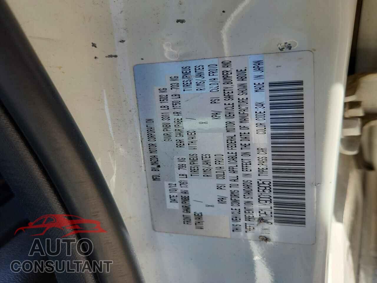 MAZDA 2 2013 - JM1DE1LY9D0159051
