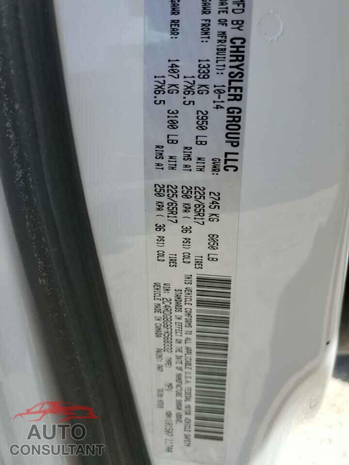 DODGE CARAVAN 2015 - 2C4RDGBG6FR568332